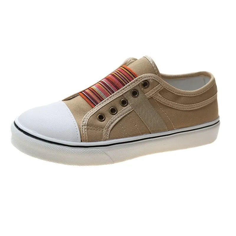 2021 Vulcanize Shoes Women Trainers Canvas Low-cut Flat Shoes Casual Spring Autumn Sneakers Ladies Light Comfortable