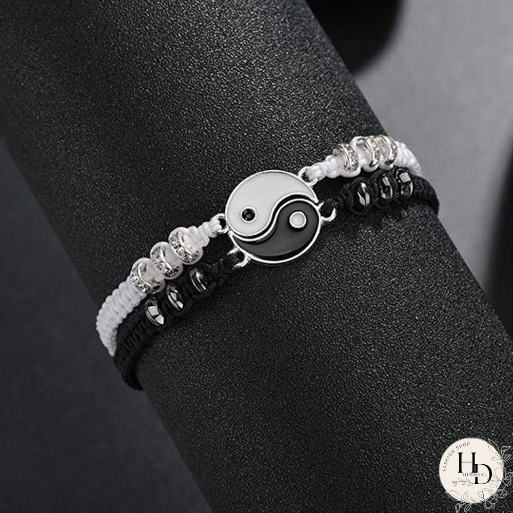 YinYang Adjustable Couple Bracelets Luck Bracelets Friendships Lovers Girlfriend Valentines Gift