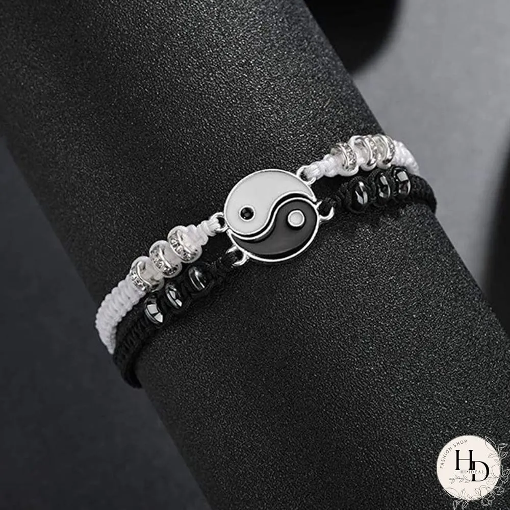 YinYang Adjustable Couple Bracelets Luck Bracelets Friendships Lovers Girlfriend Valentines Gift