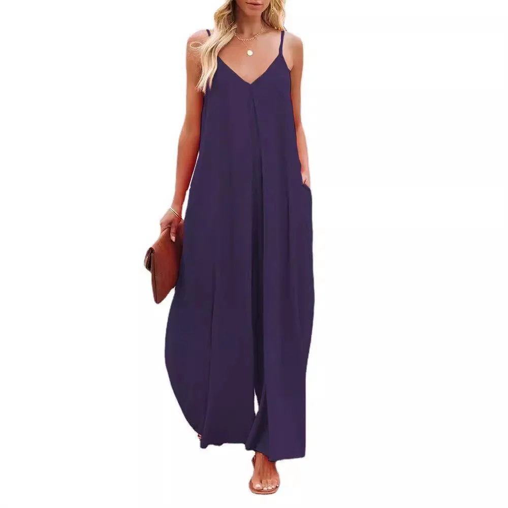 Nigikala Nigikala Wide Leg Trousers Women 2025 Summer New Solid-Colored Bag Casual Jumpsuits