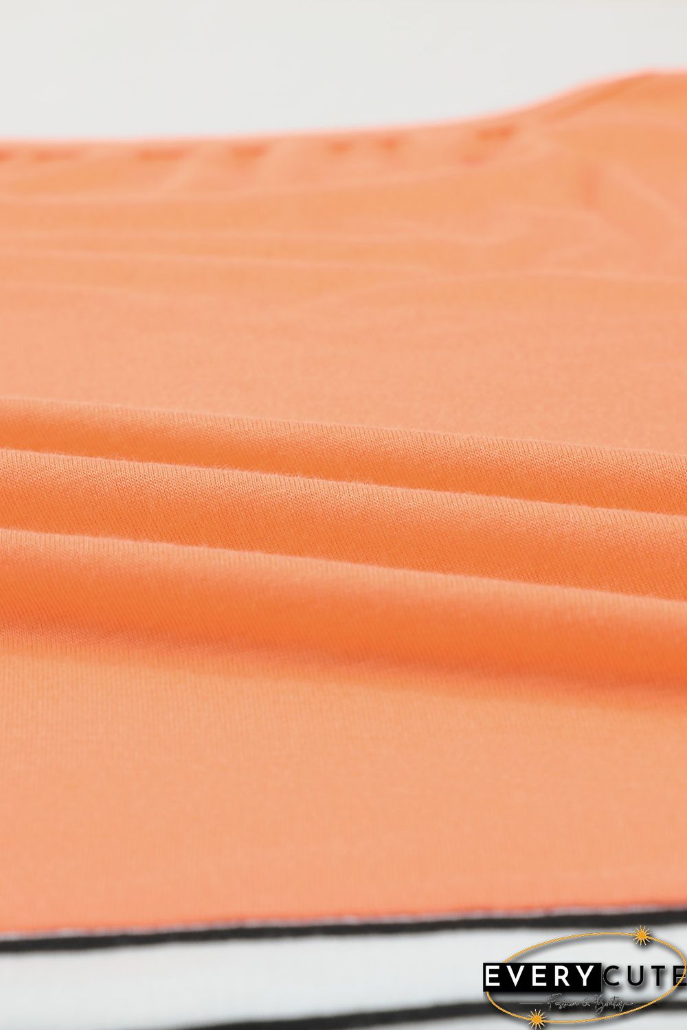 Orange Rhinestone Beading Striped Patchwork Long Sleeve Top