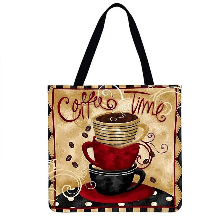 Linen Eco-friendly Tote Bag - Coffee Cup