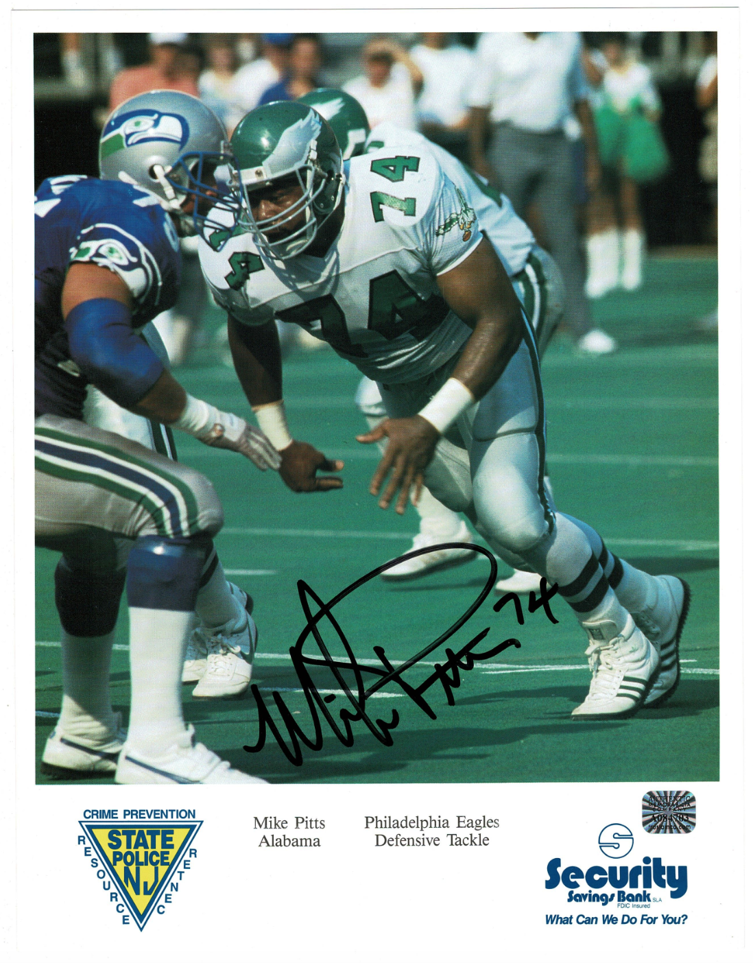 Mike Pitts signed autographed Photo Poster painting! Philadelphia Eagles! AMCo Authentic! 8762