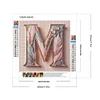 Feather Letters-Full Round Diamond Painting 40*40CM