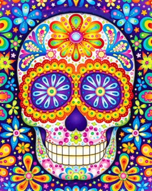 

Colorful Skull – Paint By Numbers - 40*50CM, 501 Original