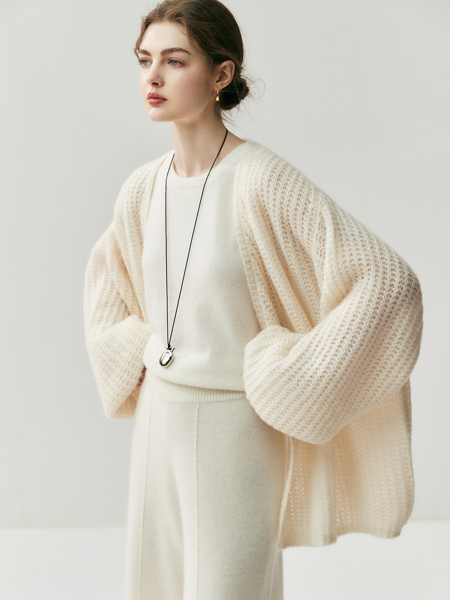 Women's Oversized Cashmere Cardigan REAL SILK LIFE