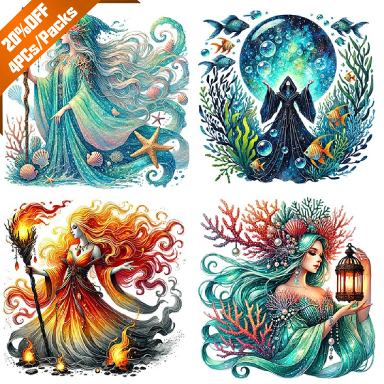 Ocean Girl - Full Round Drill Diamond Painting - 40*40CM(Canvas)