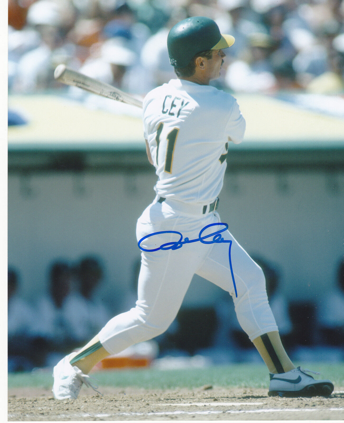 RON CEY OAKLAND A'S ACTION SIGNED 8x10