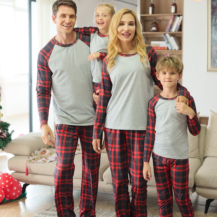 Christmas Parent-child Home Service Suit Plaid-luchamp:luchamp