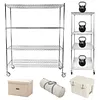 [US Local Warehouse] 5 Tier Wire Storage Rack with Wheels Garage Shelving Each Layer Support 250KG Shelving Units 70.87x59.76x23.98in for Warehouse Hospital Commercial Space