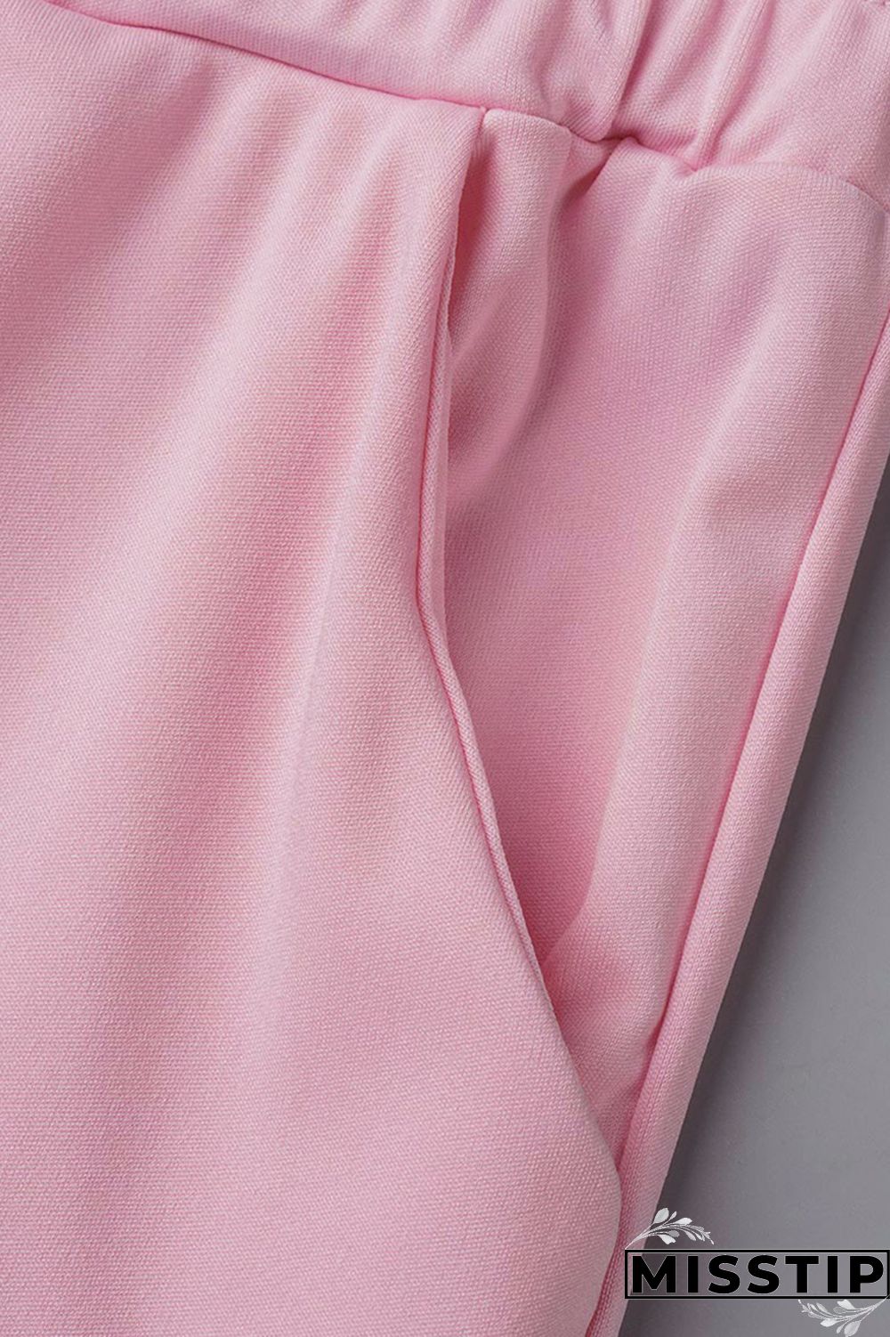 Blue Casual Solid Basic U Neck Long Sleeve Two Pieces