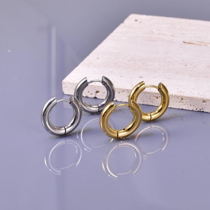 1 Pair Minimalist Commute Geometric 304 Stainless Steel Titanium Steel 18K Gold Plated Earrings