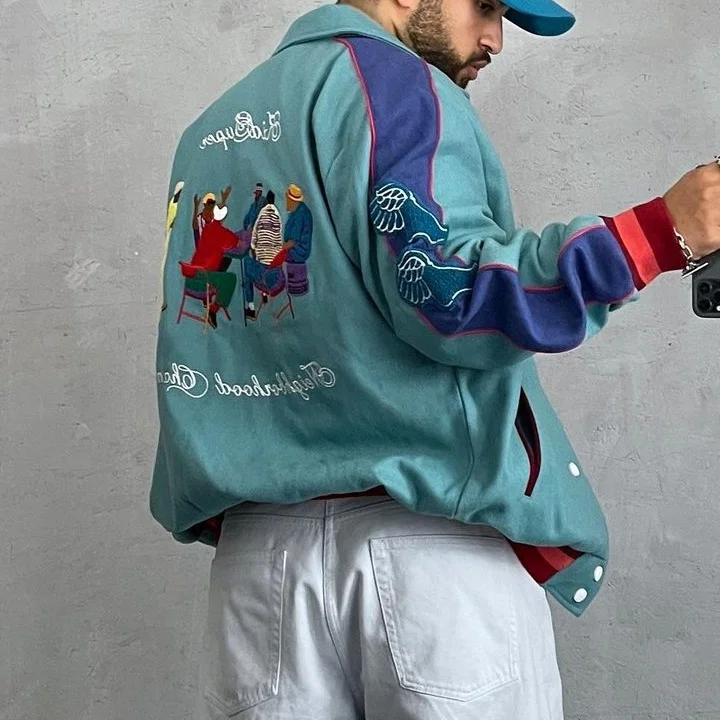 Casual vintage old life rugby jacket