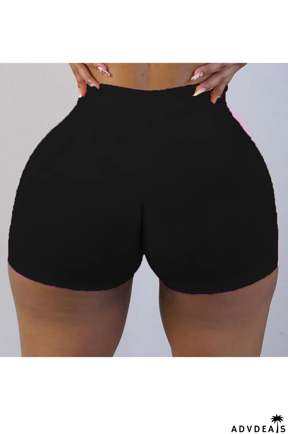 Army Green Elastic Fly High Solid Straight shorts Bottoms