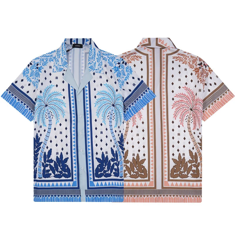 AMIRI 2023 new silk short-sleeved shirt