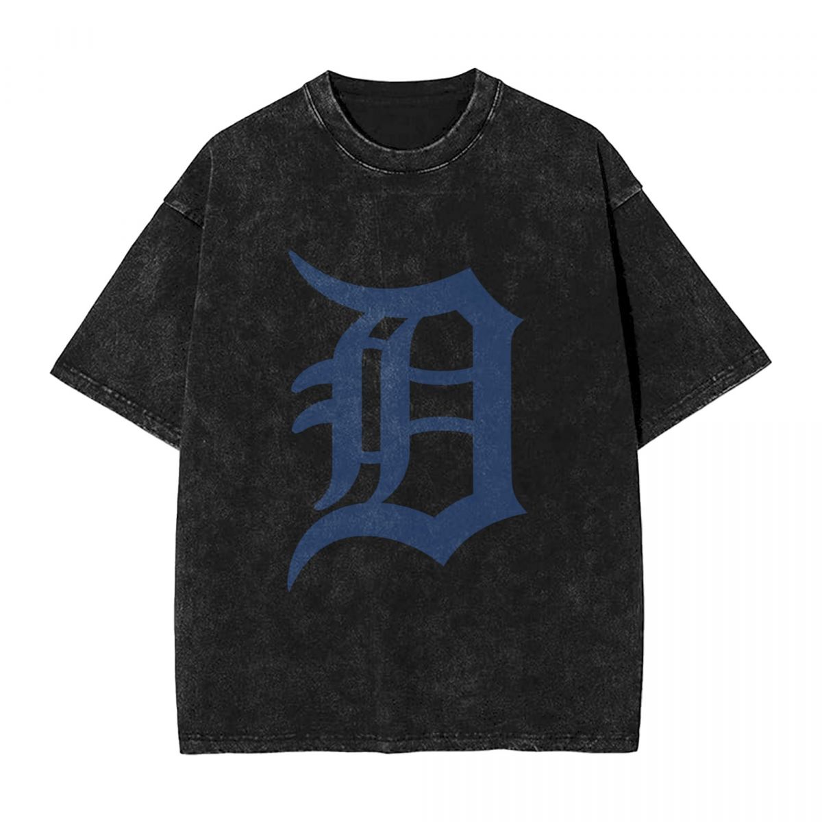 Detroit Tigers Logo Printed Vintage Men's Oversized T-Shirt