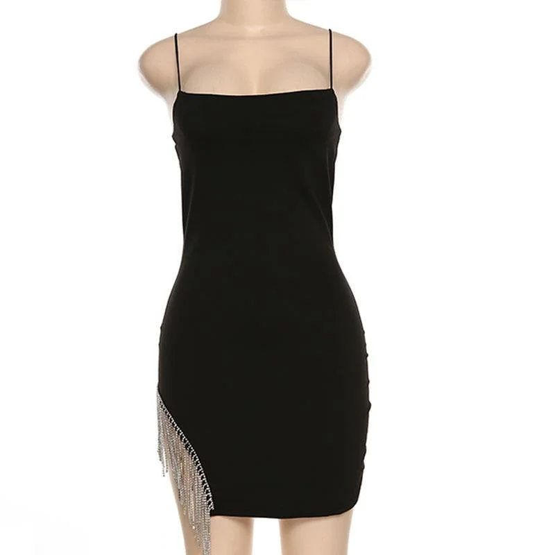 Uveng Uveng Summer New Women's Pendant Hem With A Word Collar Sexy Backless Dress Woman