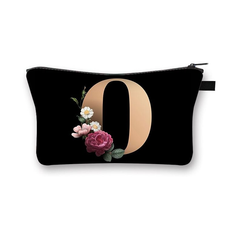 Alphabet flowers Printed makeup bag
