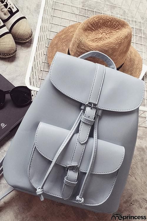 Leather Buckle Backpack