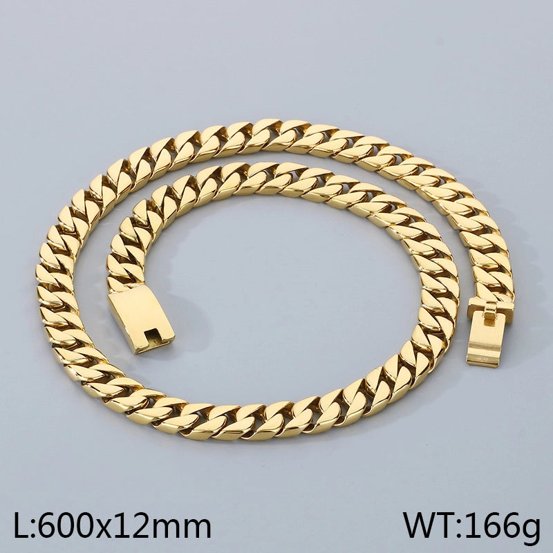 Hip-Hop Geometric 304 Stainless Steel 18K Gold Plated Men's Necklace