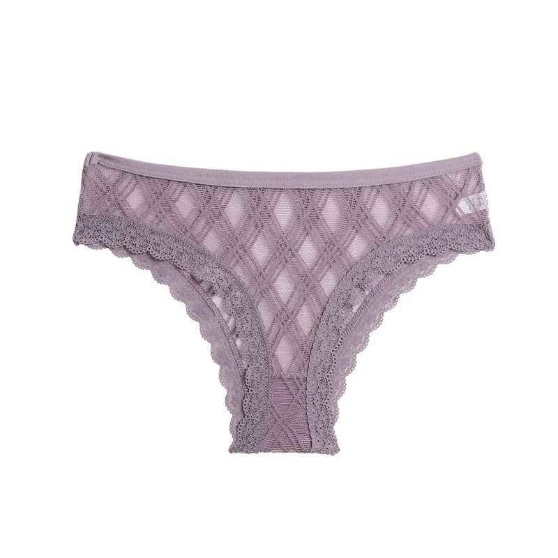Women Lace Panties Sexy Lingerie Female Underwear Panties Floral Grid Lace Briefs Perspective Finetoo Design Ladies Girls Pantys