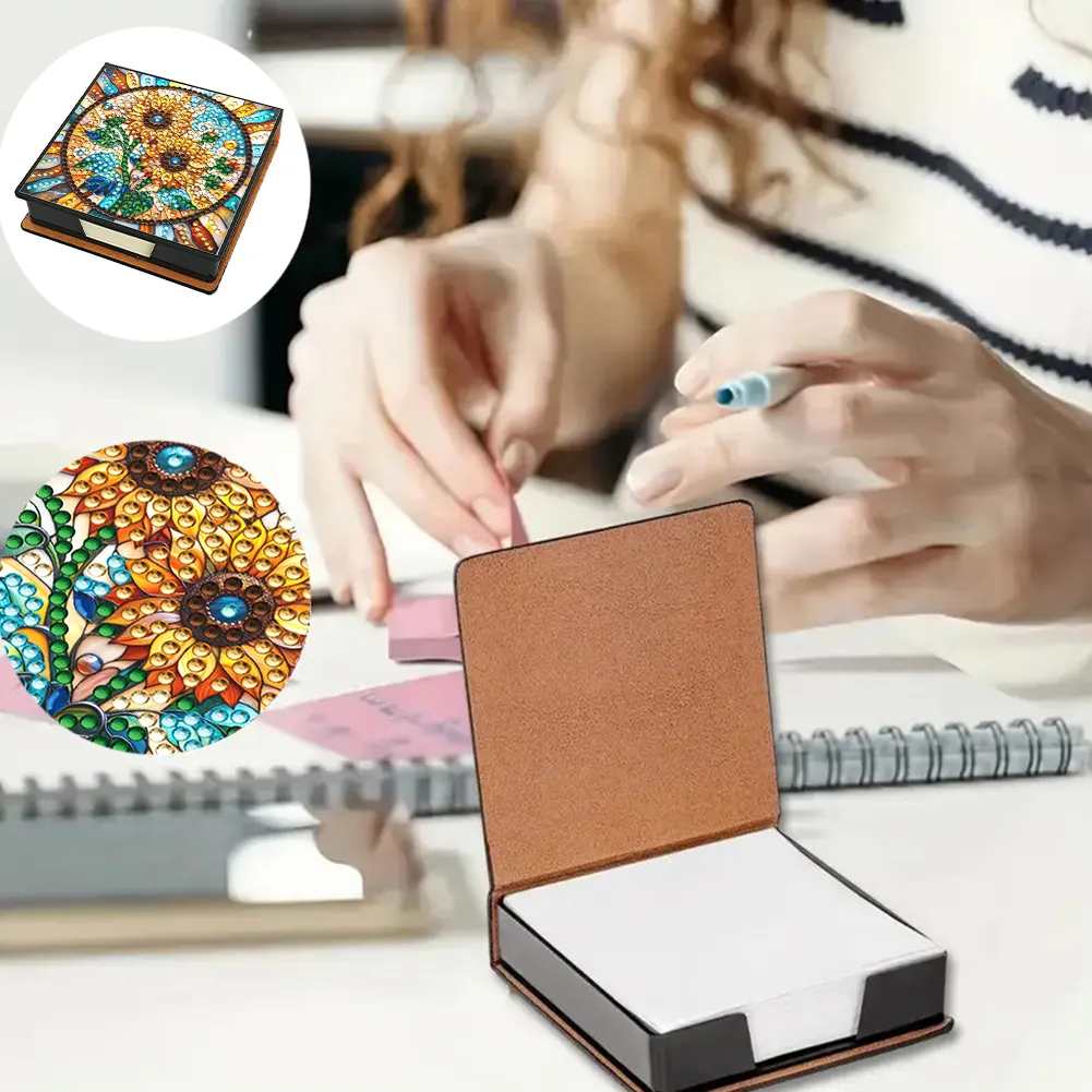 Sunflower PU Diamond Painting Notecard Box Contains 150 Sheets of Paper