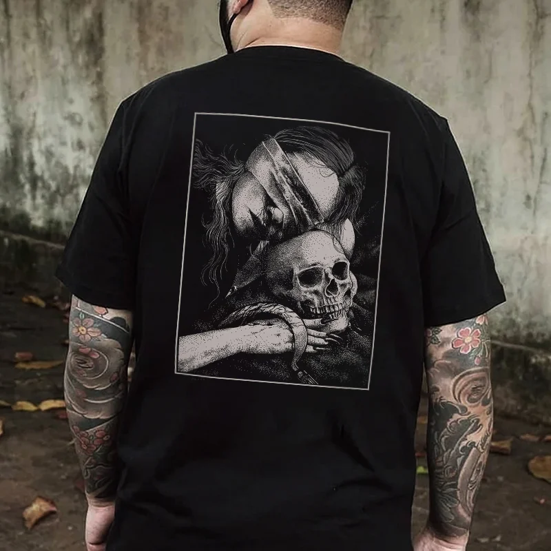 Death Sleeps Printed Men's T-shirt -  