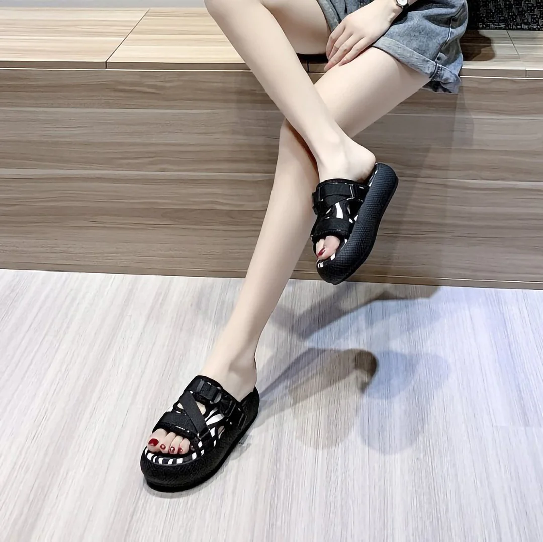 Letclo™ 2021 Summer New Fashion Outdoor Wear Soft Thick-soled Flat-shaped Sports Sandals letclo Letclo