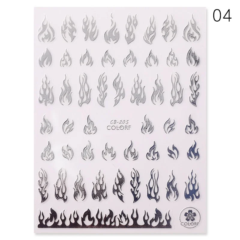 1PC Golden Heart Designs Nail Art 3D Stickers Decals Valentine's Day Black White Red Adhesive Sticker Decoration For Manicures