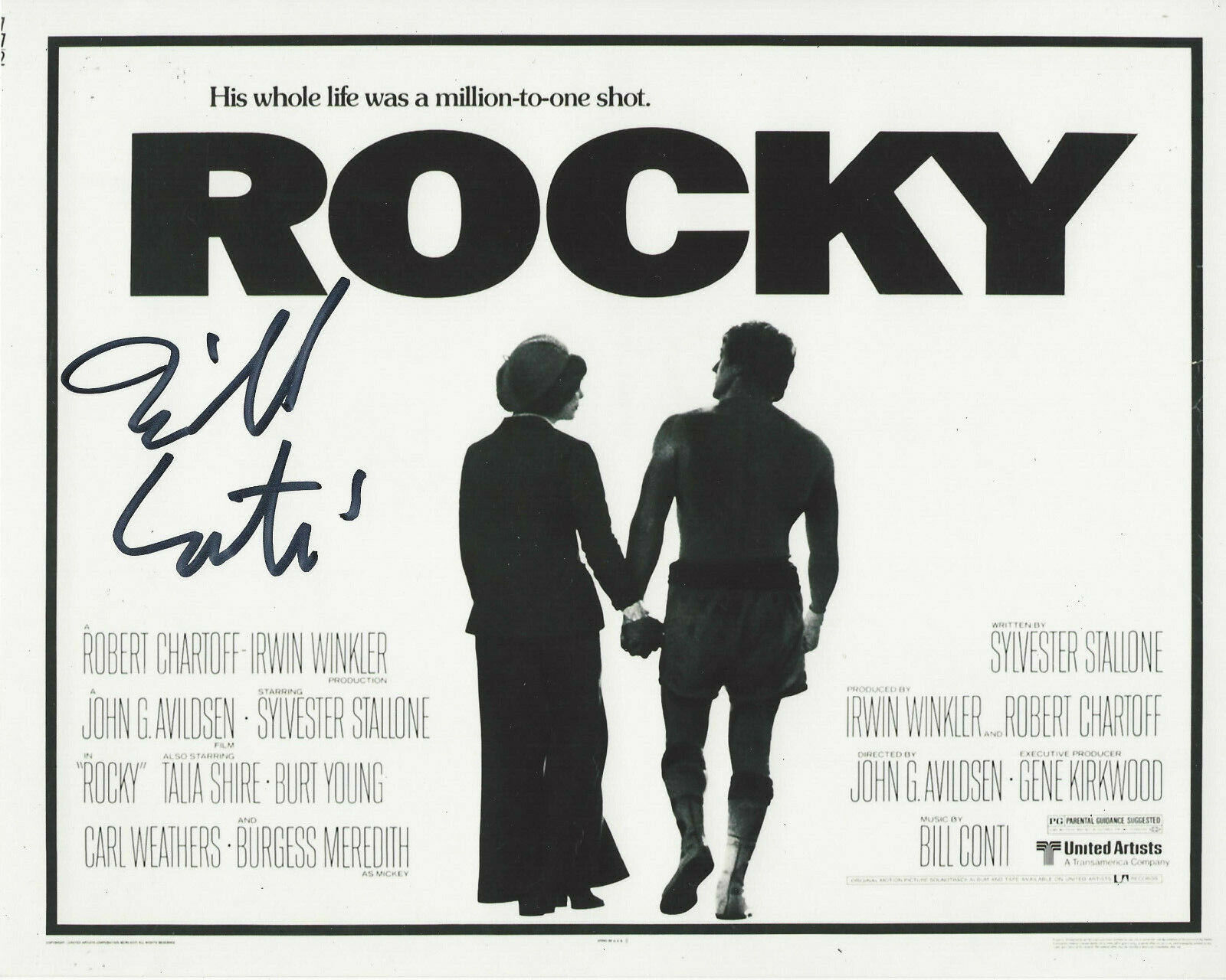 COMPOSER BILL CONTI SIGNED AUTHENTIC ROCKY 8x10 MOVIE POSTER Photo Poster painting w/COA