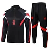 Joyfball 2024/2025 Manchester United Half-Pull Training Suit Black Football Shirt 1:1 Thai Quality