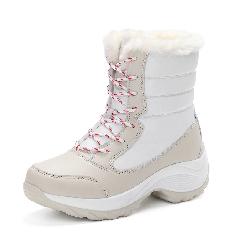 Winter Shoes Women Boots Plus Size 42 Waterproof Platform Boots For Women Snow Boots Women Winter 2021 Botas Mujer Black White