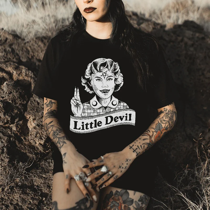Little Devil Printed Women's T-shirt -  