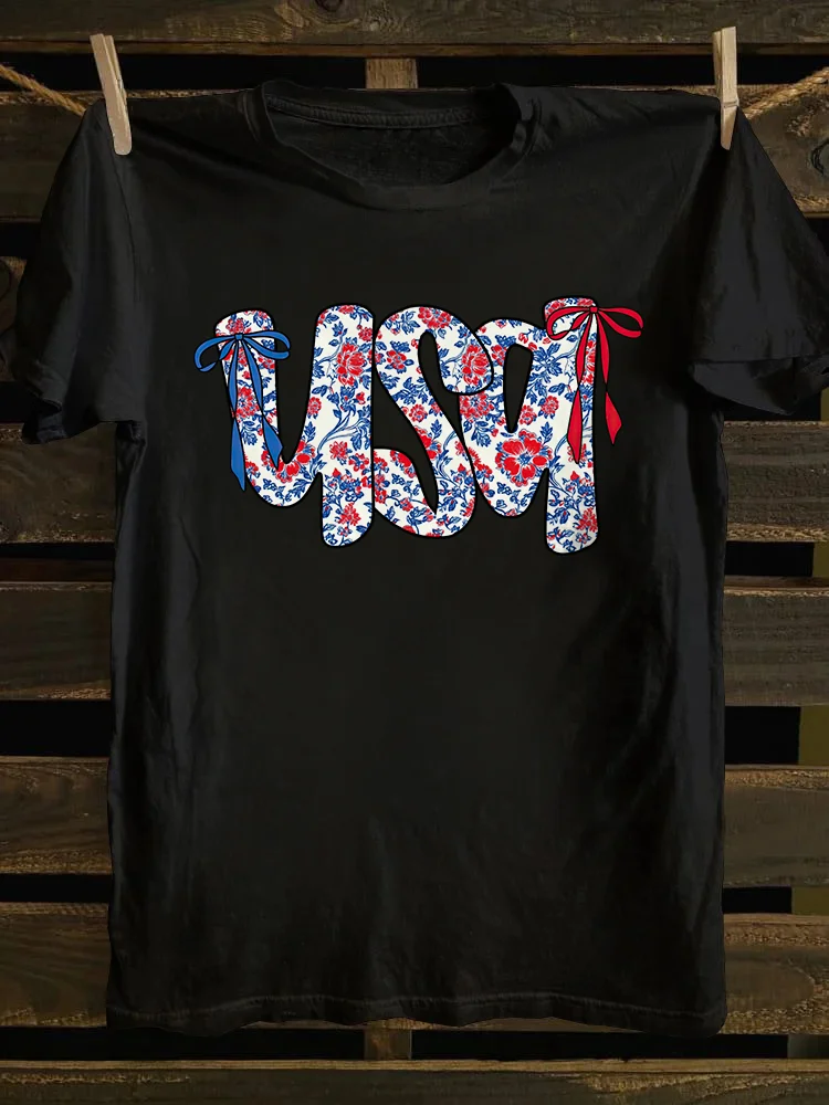Floral Coquette USA T-shirt