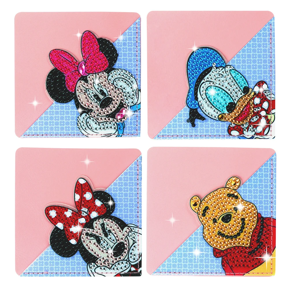 4pcs DIY Mickey Mouse Diamond Painting Bookmark Corner Bookmark for Book Lovers