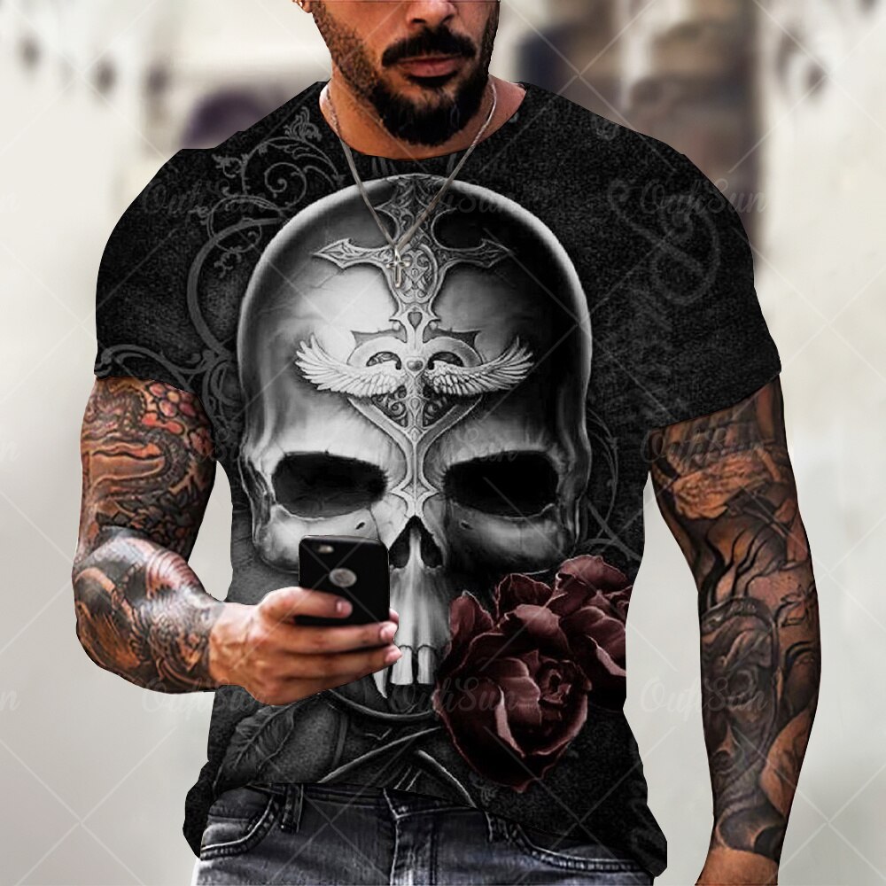 

Horror Skull - 3D Printed Men T Shirt, Xxxl, 501 Original