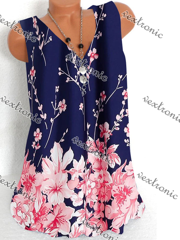 Women Long Sleeve V-neck Graphic Floral Printed Top