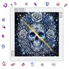Partial Drill 5D Diamond Painting Kit Skull Abstract 30x30cm(Blue Skull)