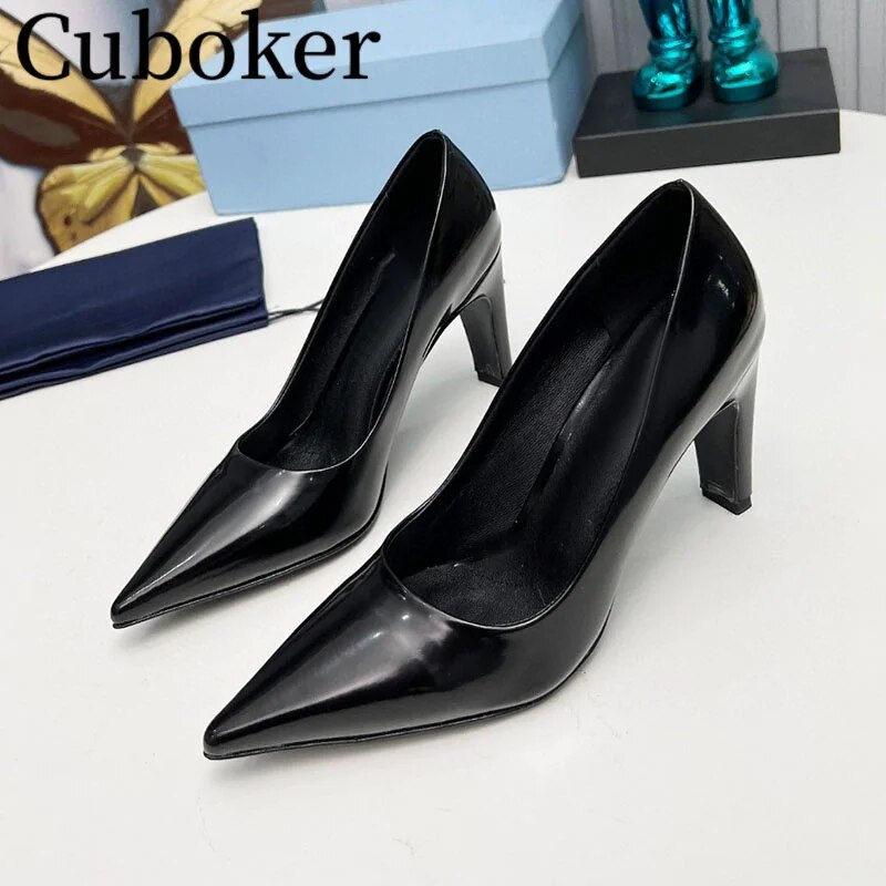 VCshoes Banquet Crystal Bling Pointed Toe Pumps Leather Women's Sandals Mules Dress Woman's Shoes Ladies Shoes