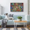 (Big Size) Cartoon Family - 11CT Stamped Cross Stitch 90*64cm/35.43*25.2in(glass painting cross stitch) tapestrymarket