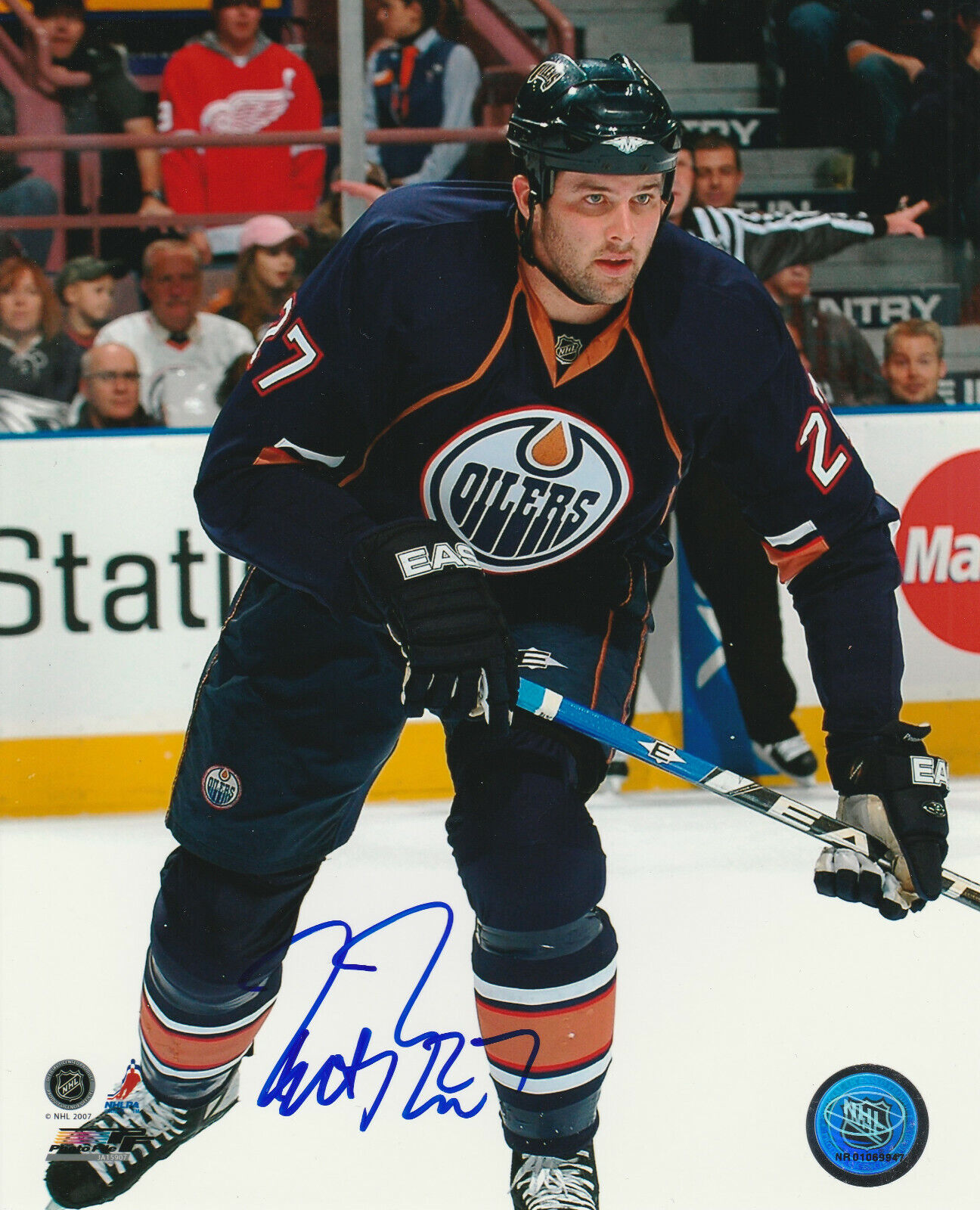 DUSTIN PENNER SIGNED EDMONTON OILERS 8x10 Photo Poster painting! Autograph