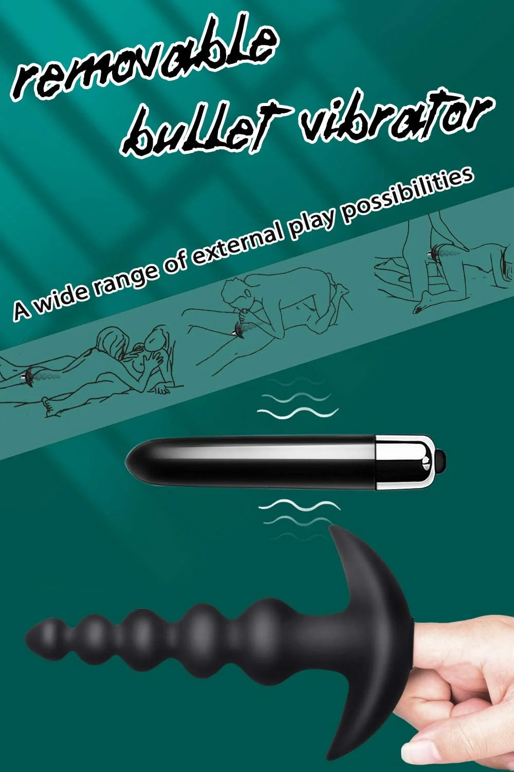 Vibrating Anal Beads Butt Plug 