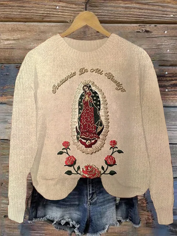 Women's Virgin Mary Knitted Casual Sweater