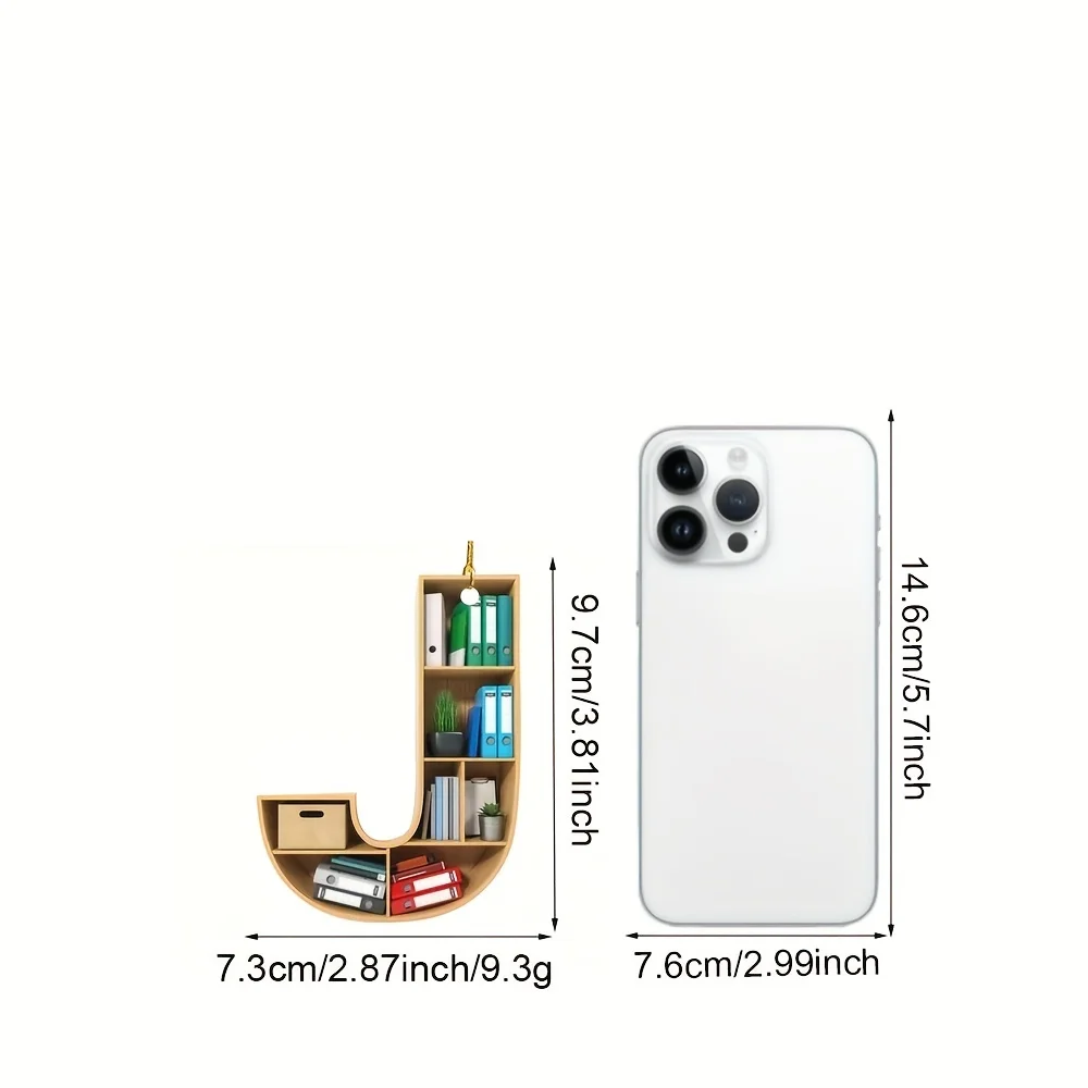 Acrylic Christmas Library Shelf Ornaments Personalized Initial Monogram Ornament