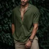 Men's Solid Color Soft Cotton and Linen Simple Casual Shirt