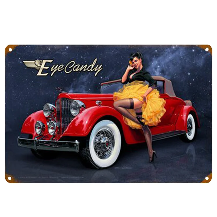 Sexy Car Girl - Vintage Tin Signs/Wooden Signs - 8*12Inch/12*16Inch