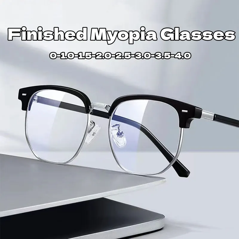 Myopia Transparent Transparent New Myopia Glasses Men Women's Clear Prescription Eyewear ...
