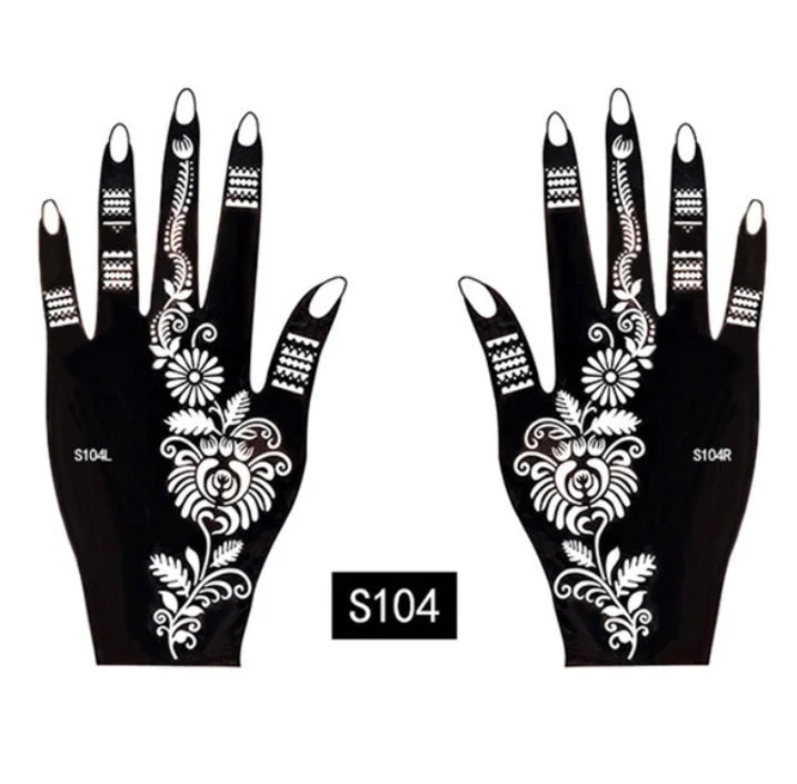 2Pcs/Set Temporary Tattoo stencil 25 designs Body Art Men Women Indian Henna pattern Beauty Waterproof Fake Arm Hand Reuse tatoo