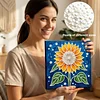 (25x25cm)DIY Sunflower Framed Handmade Pearl Painting Art Craft Kit Living Home Decor