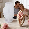 3D Rose Flower Mould Silicone Wave Spiral Candle Mould Reusable Easy To Demold for Wedding Valentine Day DIY Home Decor Gift (Style A)